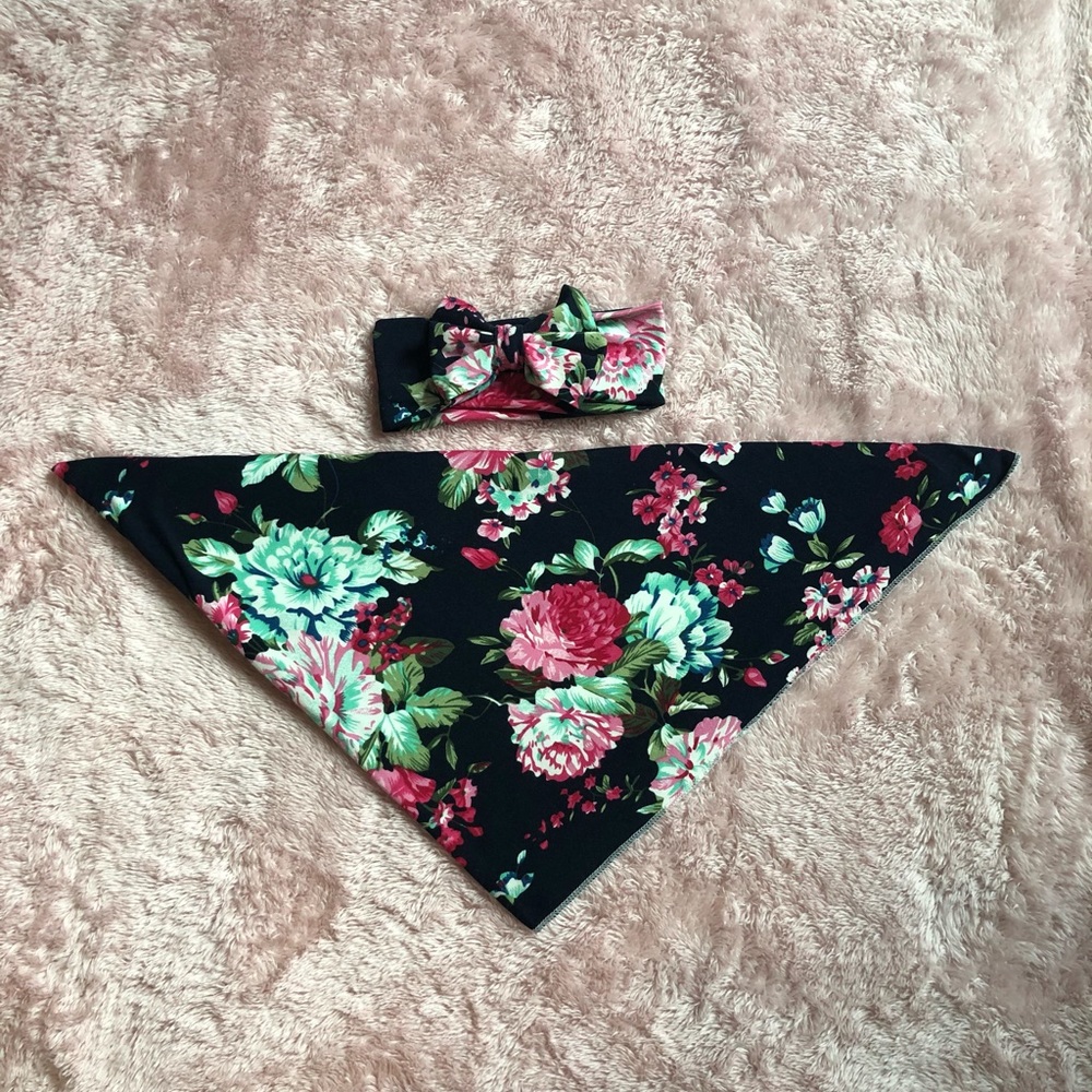 Matching baby head band and swaddle